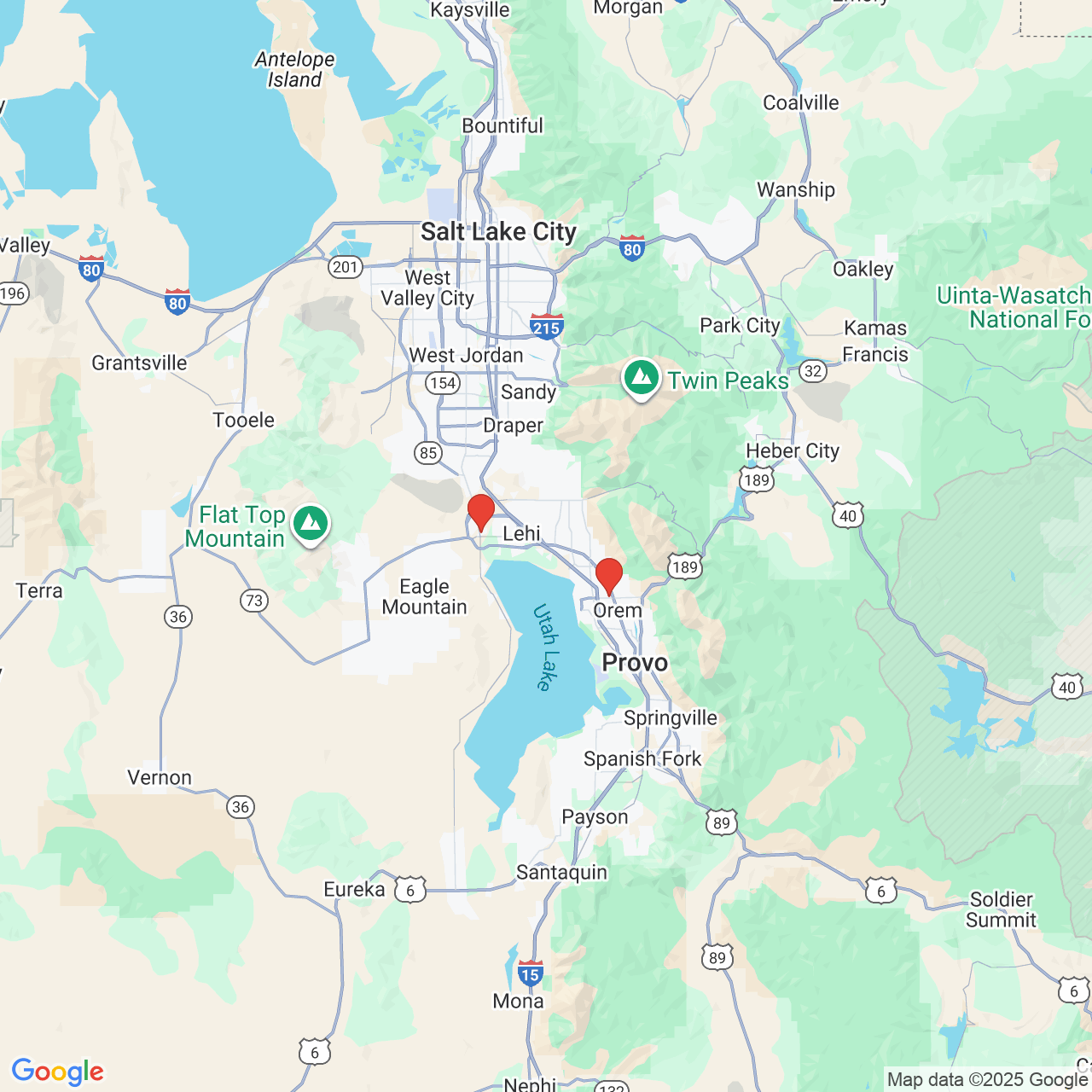 Google map image of our locations