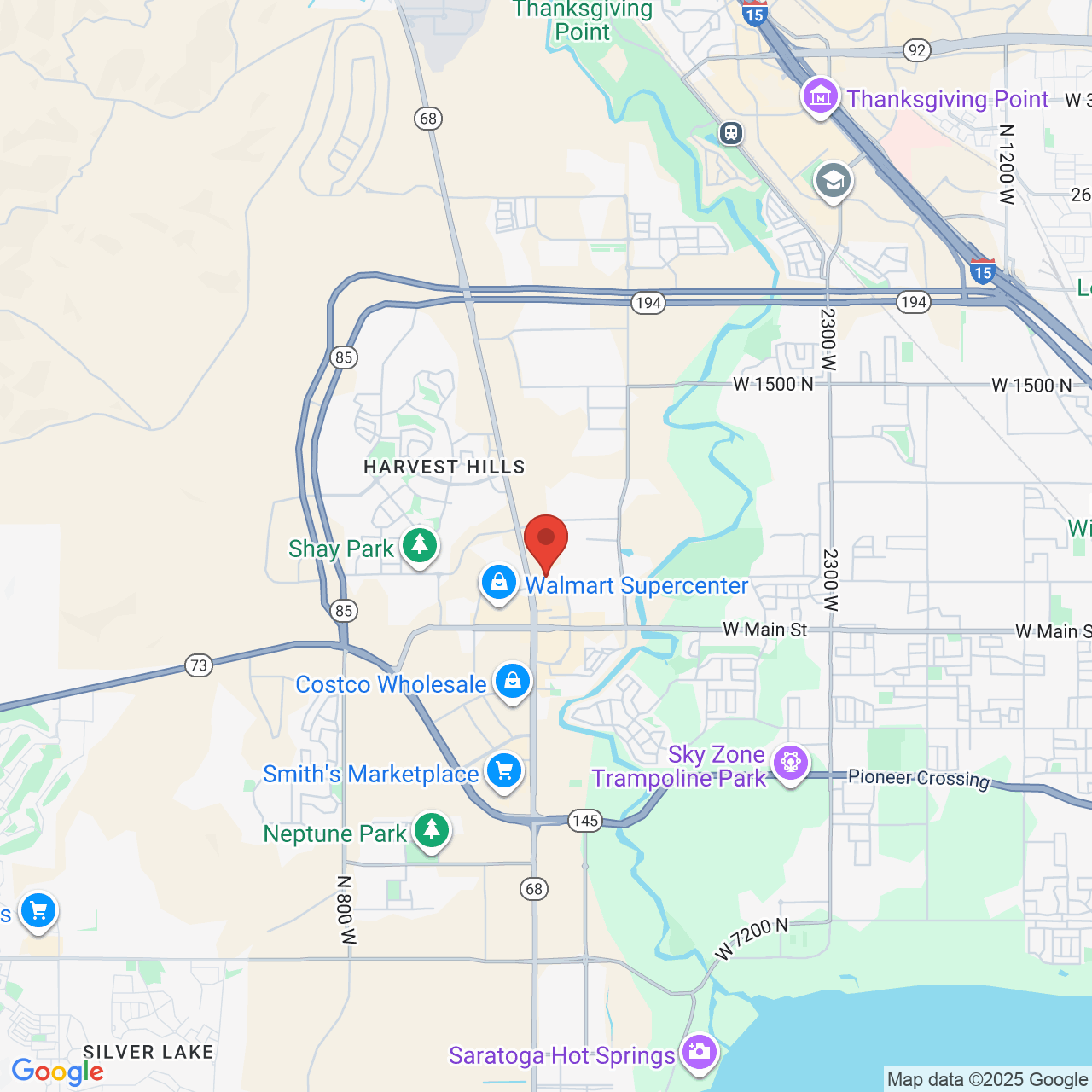 Google map image of our location in 1528 North Commerce Dr Saratoga Springs, UT