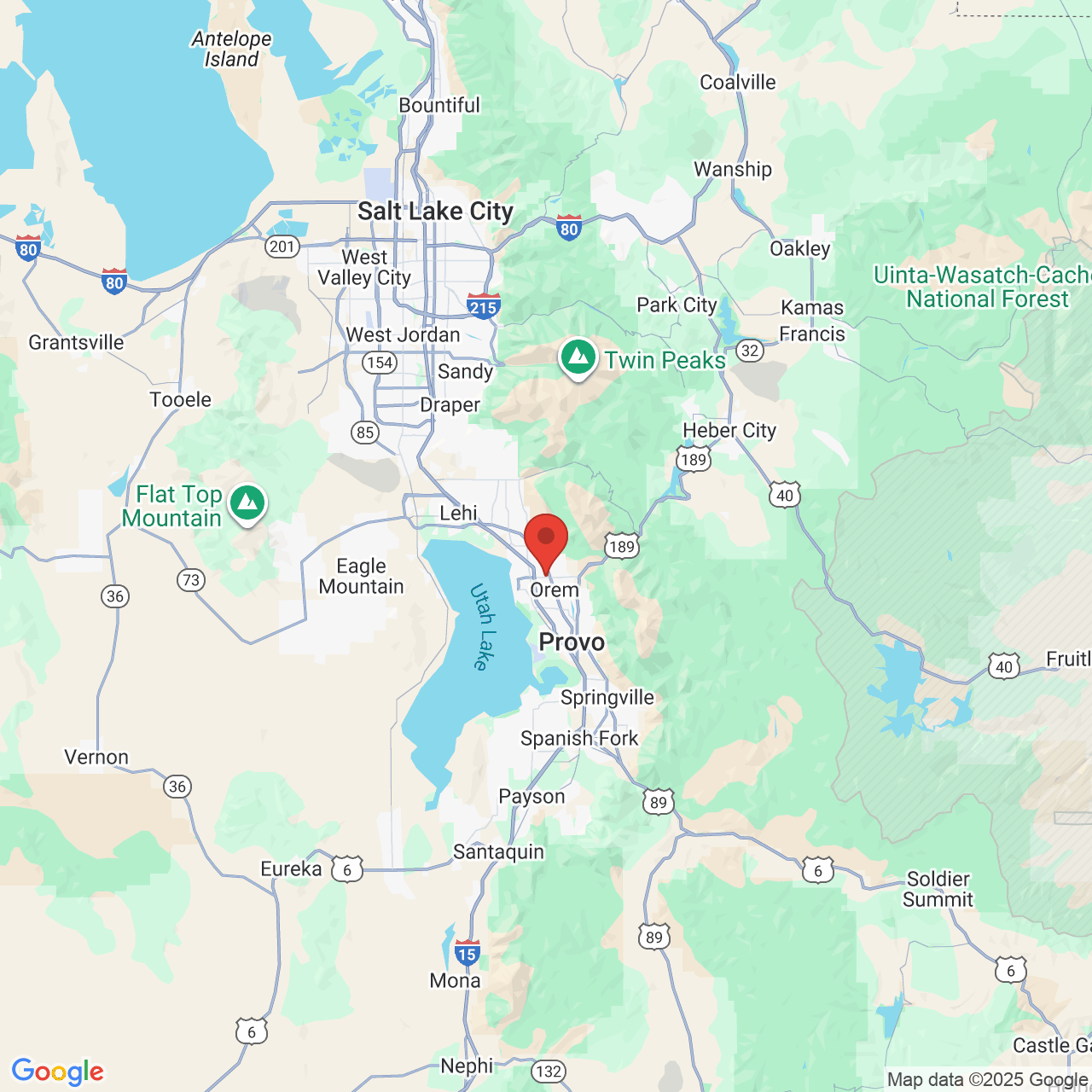 Google map image of our location in 480 West 800 North Orem, UT